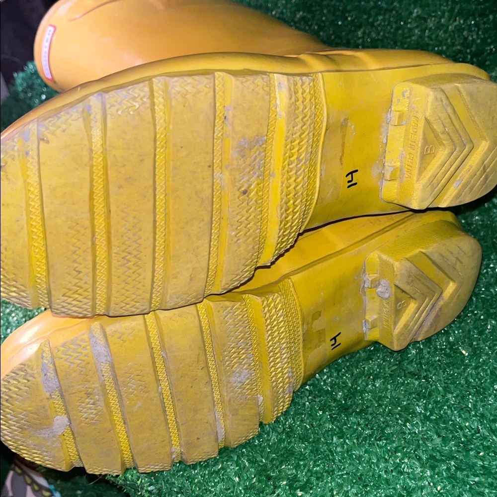 Hunter Original Gloss Tall Boots Yellow UK 5 US 6M/7F EU 38 - Picture 10 of 11
